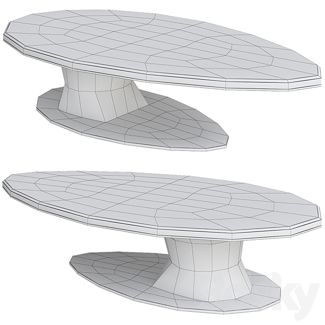 Ipe Cavalli (Visionnaire) 2019 SOWILO Elliptical low table 3DSMax File - thumbnail 2