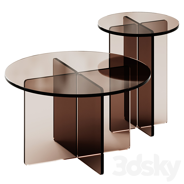 Iris Glass Coffee and Side Tables by Pastill 3DS Max Model - thumbnail 2