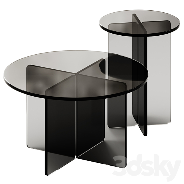 Iris Glass Coffee and Side Tables by Pastill 3DS Max Model - thumbnail 3