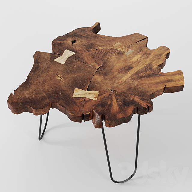 Irregular teak table by Zara 3DSMax File - thumbnail 1