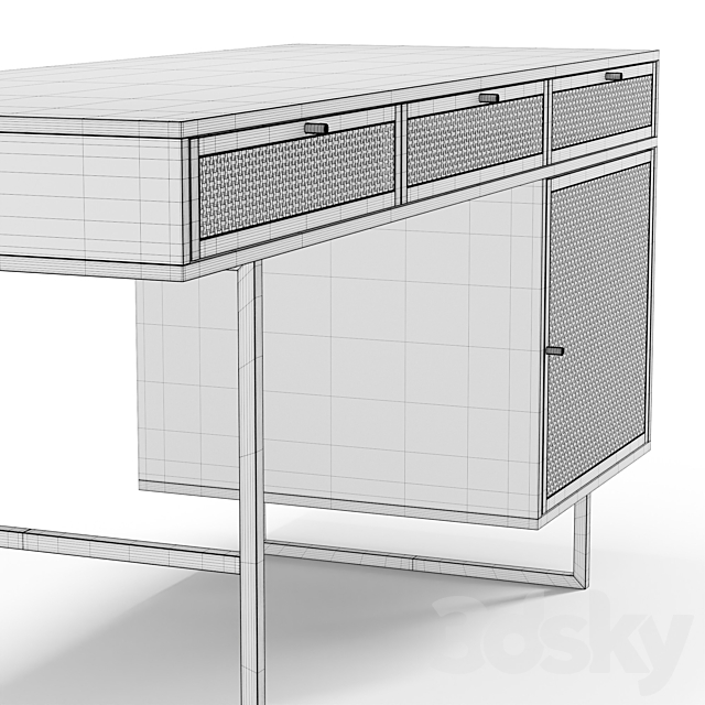 Ivy desk 3DS Max Model - thumbnail 6