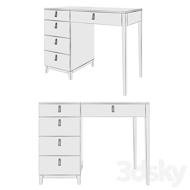 Jagger console table 3DS Max Model - thumbnail 2