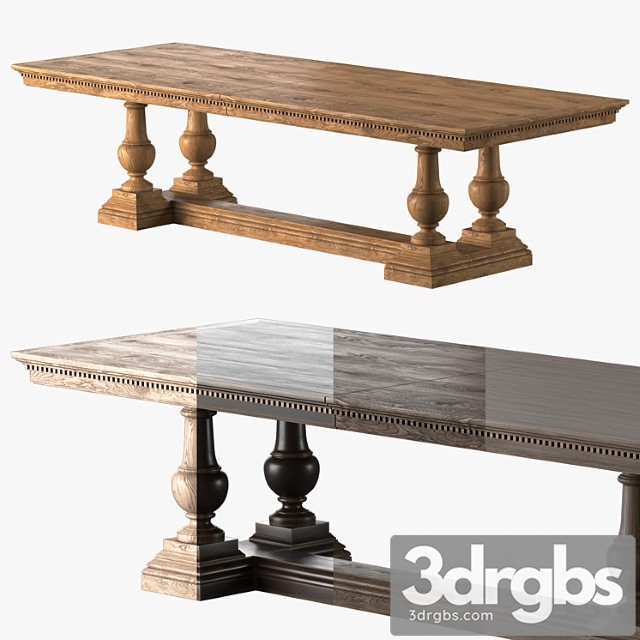 James rectangular extension dining table 62070652 dark 2 3dsmax Download - thumbnail 1