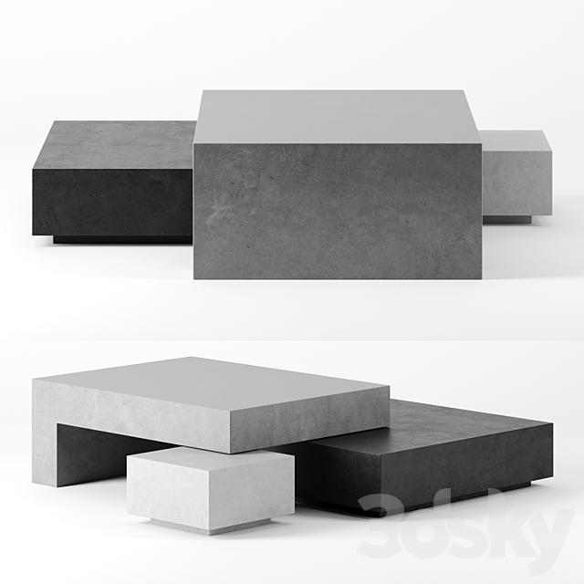 JENGA coffee tables set 1 by Baxter 3DSMax File - thumbnail 1