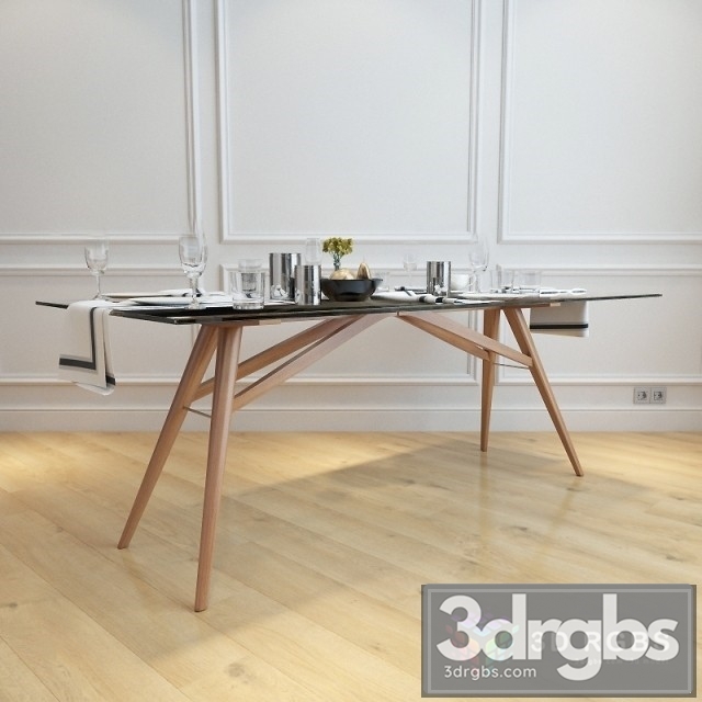 Jensen Dining Table 3dsmax Download - thumbnail 1