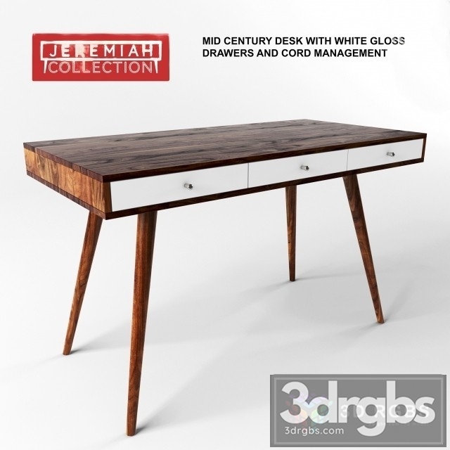 Jeremiah Collection Mid Century Desk 3dsmax Download - thumbnail 1