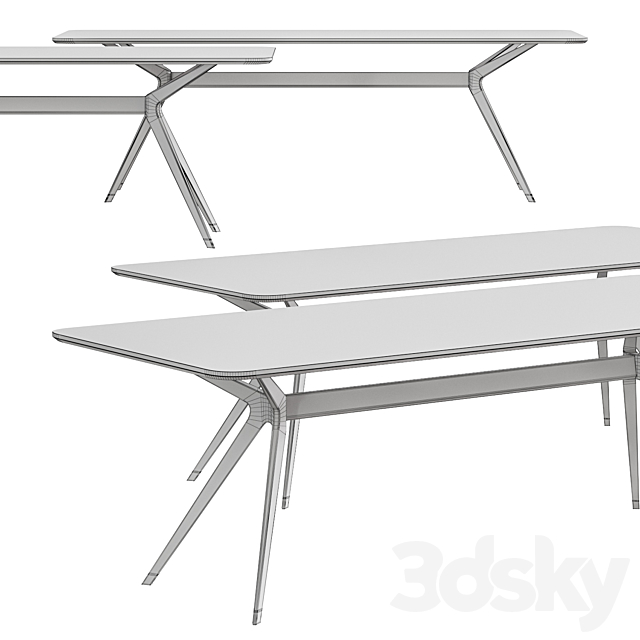 Jesse Pierluigi Dining Table 3DS Max Model - thumbnail 2