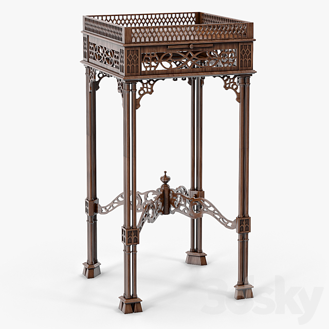 Jonathan Sainsbury Chippendale Fret Bedside Table 3DS Max Model - thumbnail 3