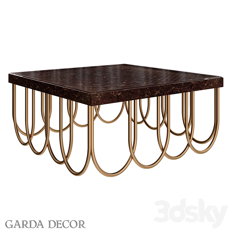 Journal Table Square Cherry-Gold ART-2706-CF Garda Decor 3DS Max - thumbnail 1