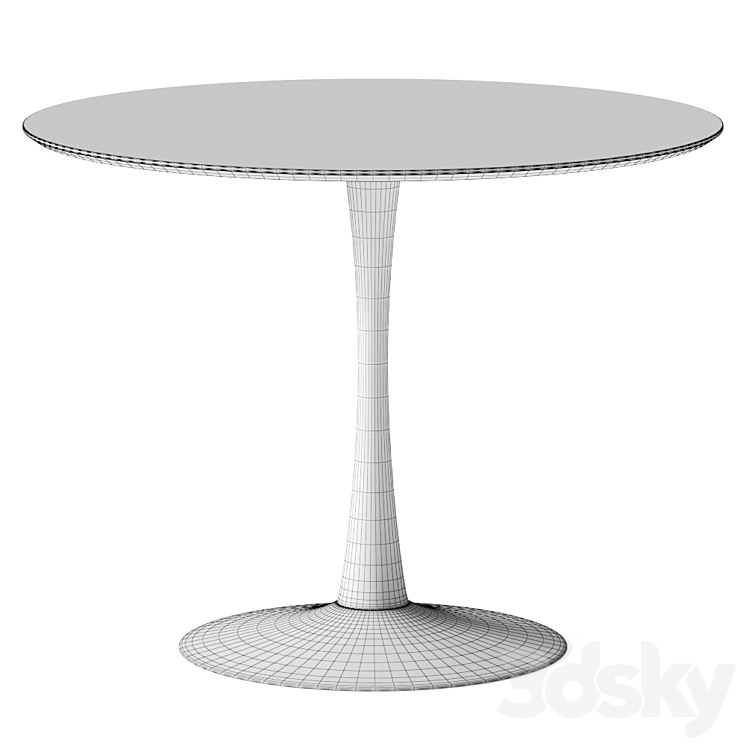 Jysk Ringsted Round Wooden Dining Table 3DS Max Model - thumbnail 2