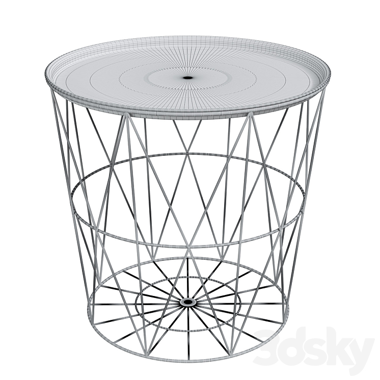 KALO Black Metal Wire Side Table 3DS Max Model - thumbnail 2