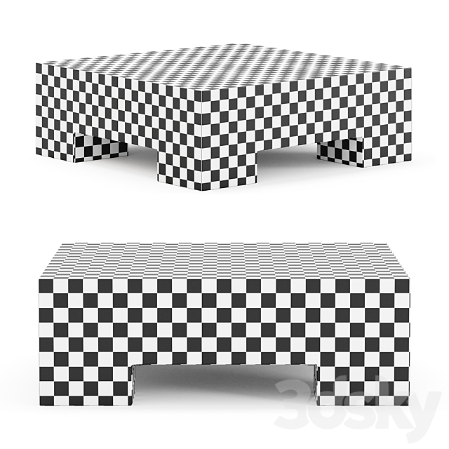 Kamari coffee table by West Elm 3ds Max - thumbnail 3