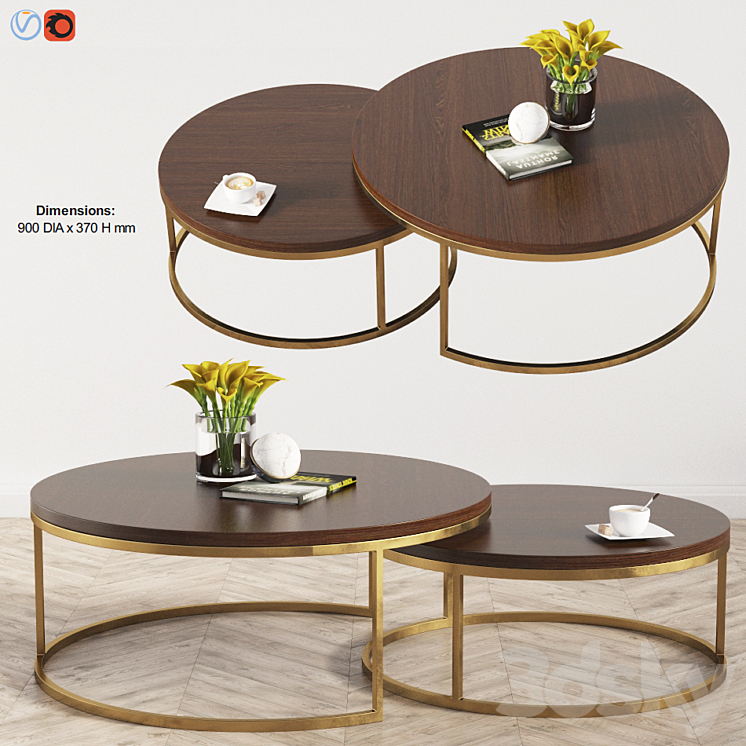 Kanta Nested Coffee Tables Boydblue 3DS Max - thumbnail 1