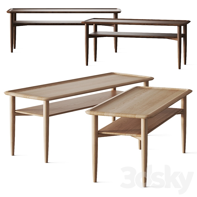 Karimoku Kunst Coffee Tables 3DS Max Model - thumbnail 2