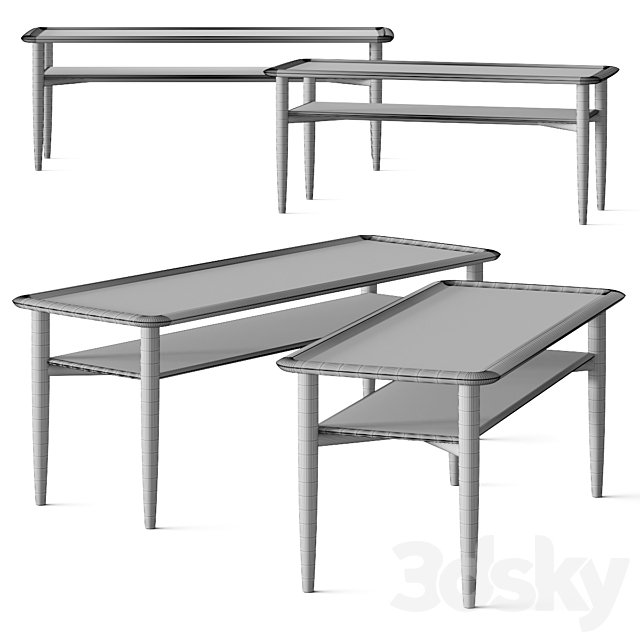 Karimoku Kunst Coffee Tables 3DS Max Model - thumbnail 4