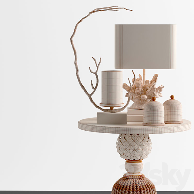 Kay Noir Marble Tassel Table and Decor Set 3DSMax File - thumbnail 3