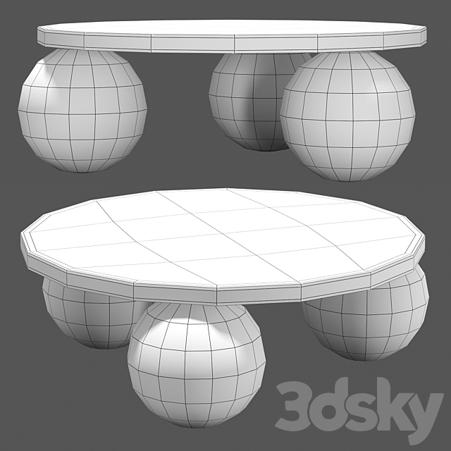 Kelly Wearstler morro coffee table 3DS Max Model - thumbnail 4