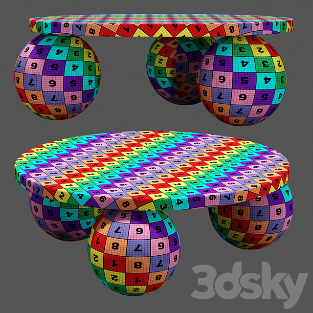 Kelly Wearstler morro coffee table 3DS Max Model - thumbnail 5