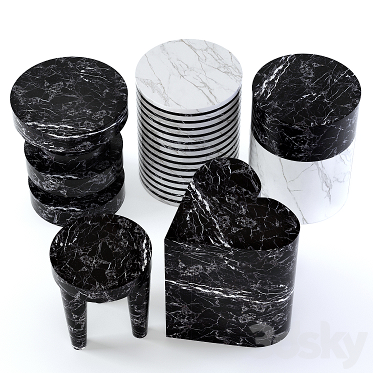 Kelly Wearstler Stools 3DS Max - thumbnail 2