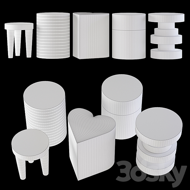 Kelly Wearstler Stools 3DSMax File - thumbnail 3