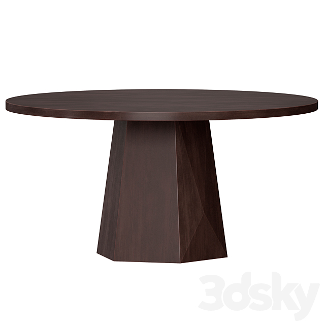 Kesling 60 “Round Wood Dining Table (Crate and Barrel) 3DS Max Model - thumbnail 2