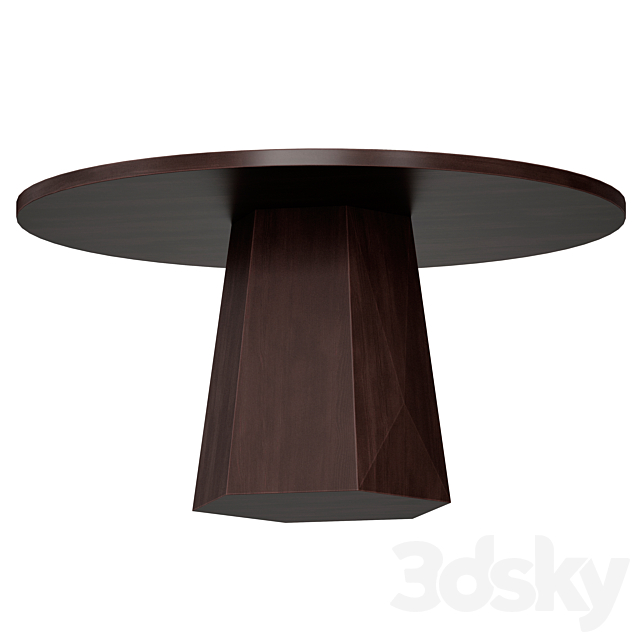 Kesling 60 “Round Wood Dining Table (Crate and Barrel) 3DS Max Model - thumbnail 3