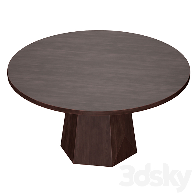 Kesling 60 “Round Wood Dining Table (Crate and Barrel) 3DS Max Model - thumbnail 4