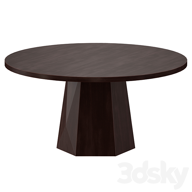 Kesling 60 “Round Wood Dining Table (Crate and Barrel) 3DS Max Model - thumbnail 5