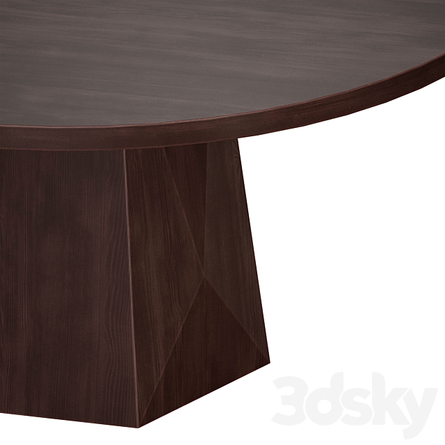 Kesling 60 “Round Wood Dining Table (Crate and Barrel) 3DS Max Model - thumbnail 6