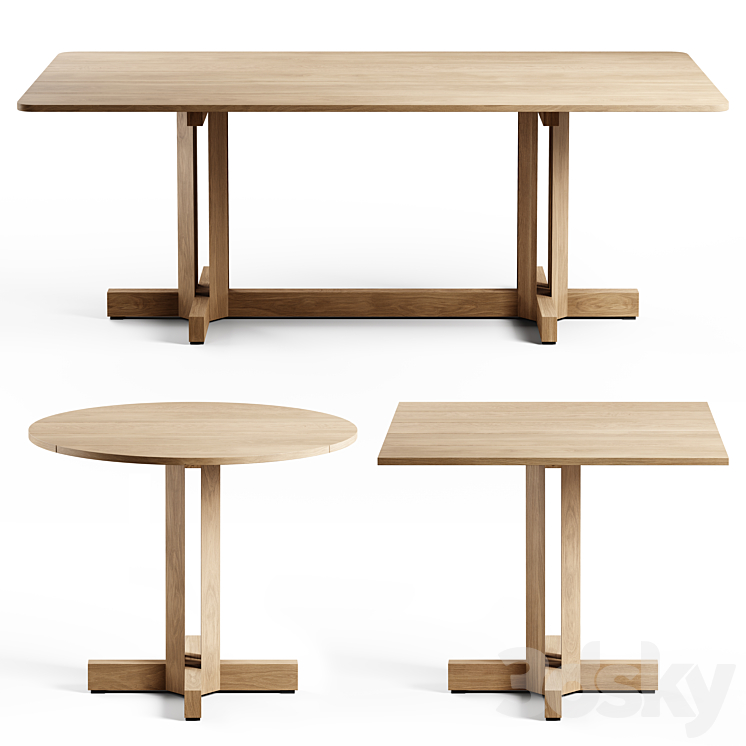Kettal – Altar dinning table (set) 3DS Max Model - thumbnail 1