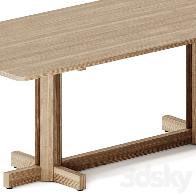 Kettal ALTAR Rectangular wooden dining table 3DS Max Model - thumbnail 3