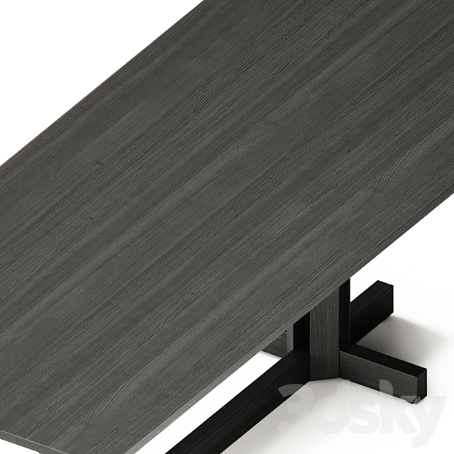 Kettal ALTAR Rectangular wooden dining table 3DS Max Model - thumbnail 4