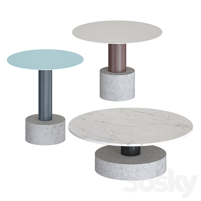 Kettal ROLL – coffee tables 3DSMax File - thumbnail 1