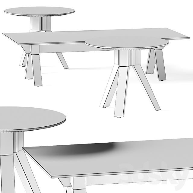 Kettal Vieques Coffee Tables 3DS Max Model - thumbnail 2