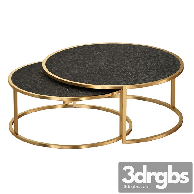 Keya antique brass nesting coffee tables (crate and barrel) - thumbnail 1