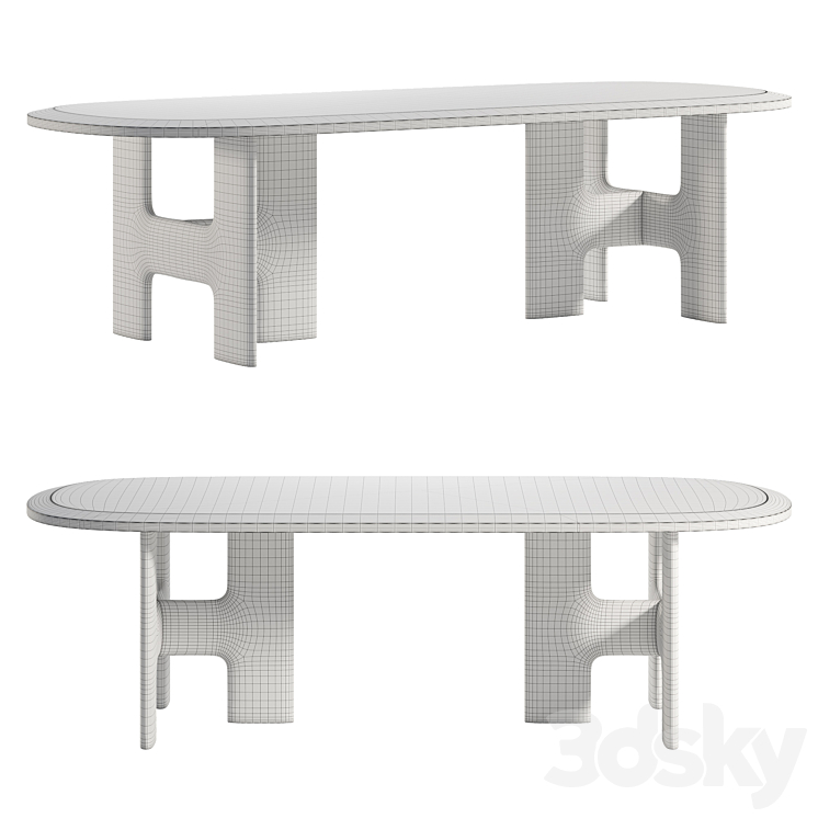 Kiyomizu Dining Table 3DS Max Model - thumbnail 2