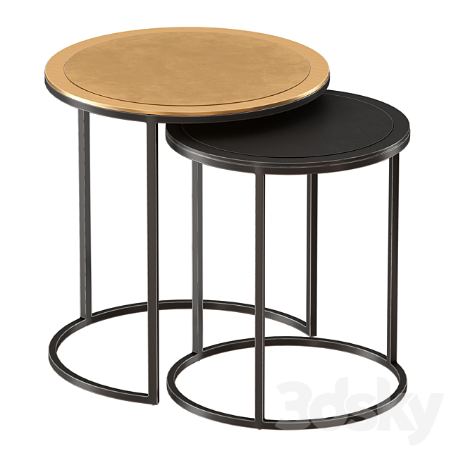 Knurl Nesting Accent Tables Set of Two (Crate and Barrel) 3DSMax File - thumbnail 1