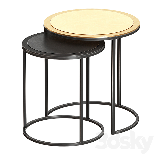 Knurl Nesting Accent Tables Set of Two (Crate and Barrel) 3DSMax File - thumbnail 2