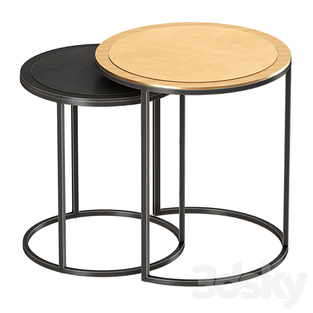 Knurl Nesting Accent Tables Set of Two (Crate and Barrel) 3DSMax File - thumbnail 4