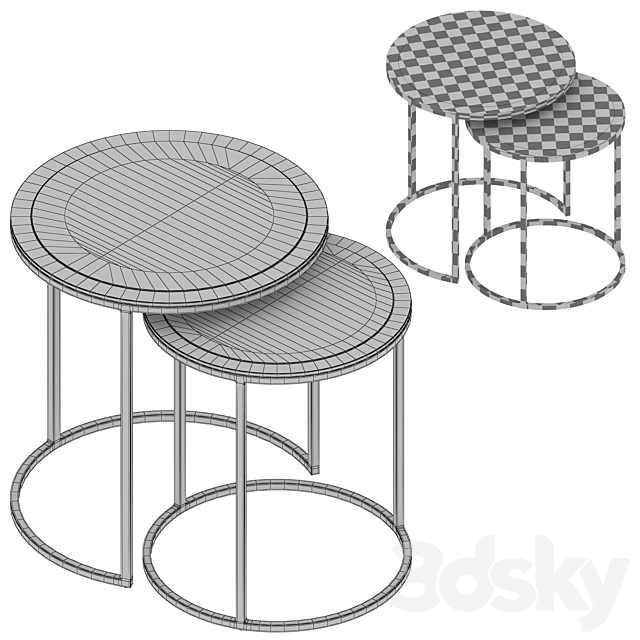 Knurl Nesting Accent Tables Set of Two (Crate and Barrel) 3DSMax File - thumbnail 5