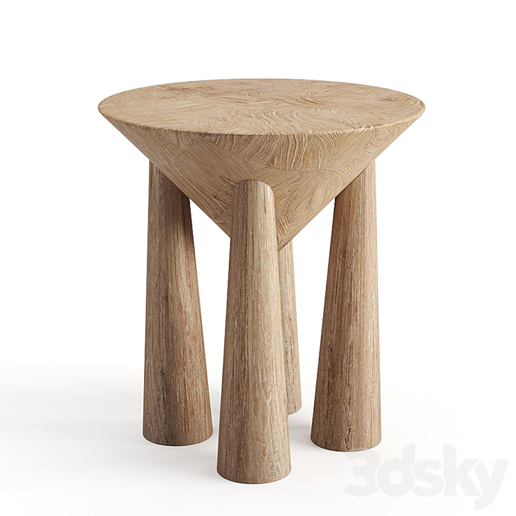 Kongo Side Table 3DS Max Model - thumbnail 1