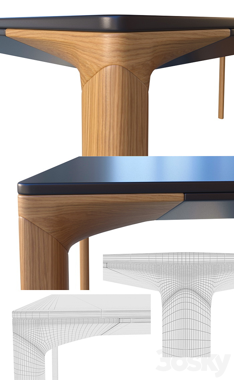 Kristalia Boiacca Wood Table 3DS Max - thumbnail 2