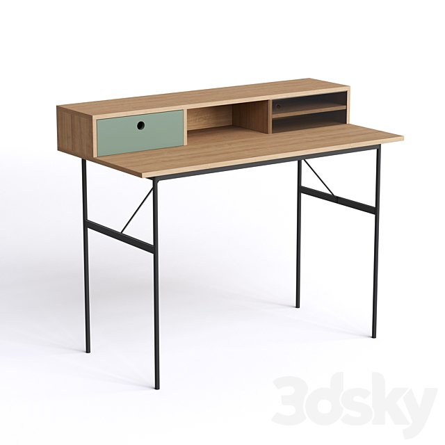 La Redoute Nyjo Writing desk with extension 3DS Max Model - thumbnail 2