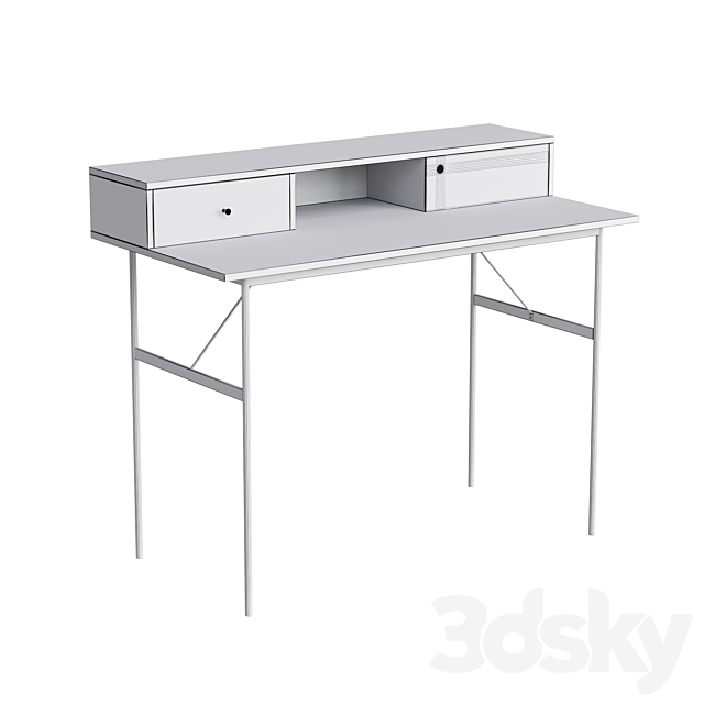 La Redoute Nyjo Writing desk with extension 3DS Max Model - thumbnail 6