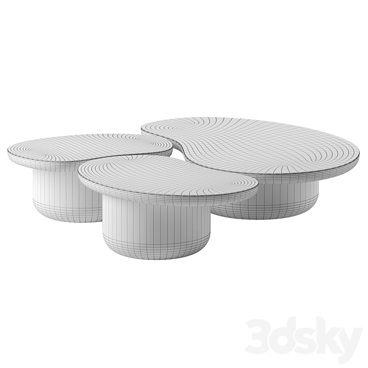 Laghi Coffee Tables by Secolo 3DS Max Model - thumbnail 2