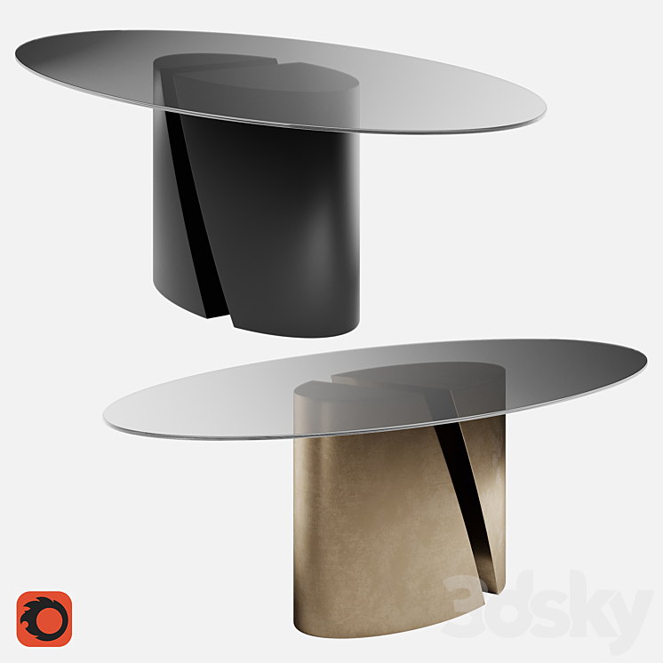 Lago Oval Table Wadi 3DS Max Model - thumbnail 1