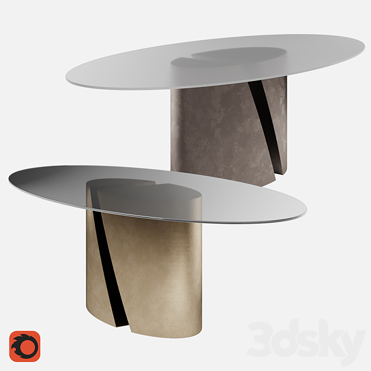 Lago Oval Table Wadi 3DS Max Model - thumbnail 2