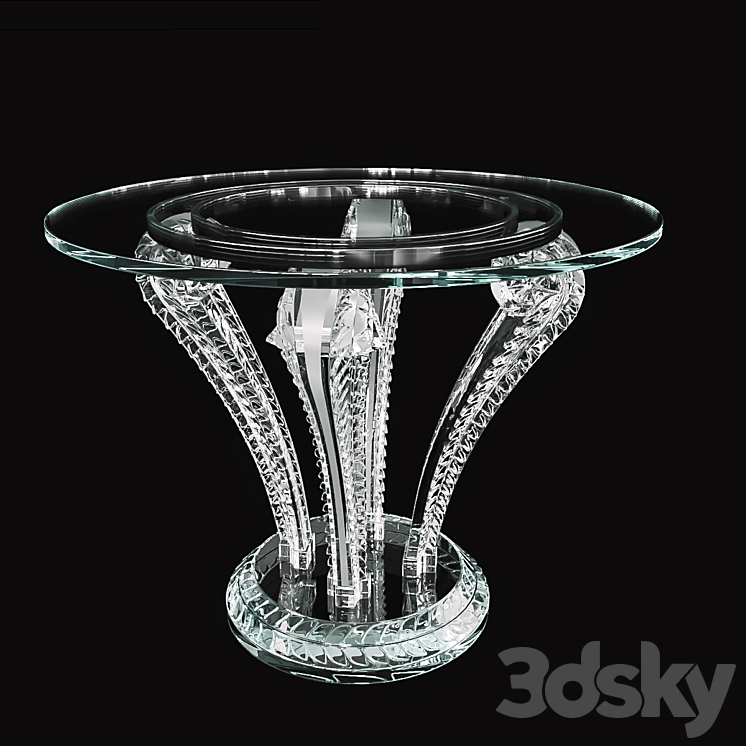 Lalique Marsan pedestal table 3DS Max - thumbnail 1