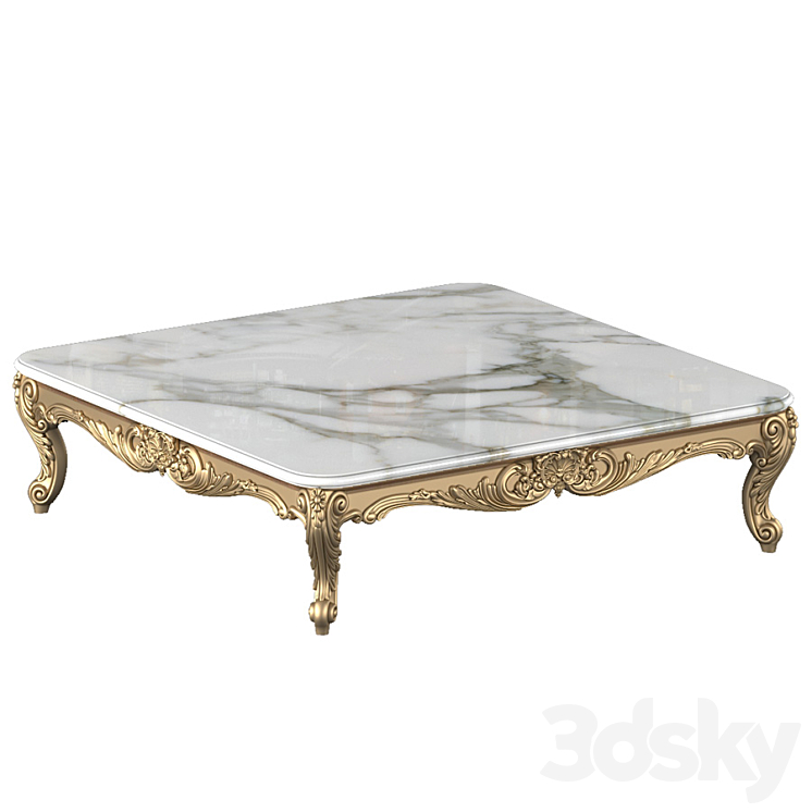 Large coffee table by Roberto Giovannini. Classic coffee table 3DS Max Model - thumbnail 1