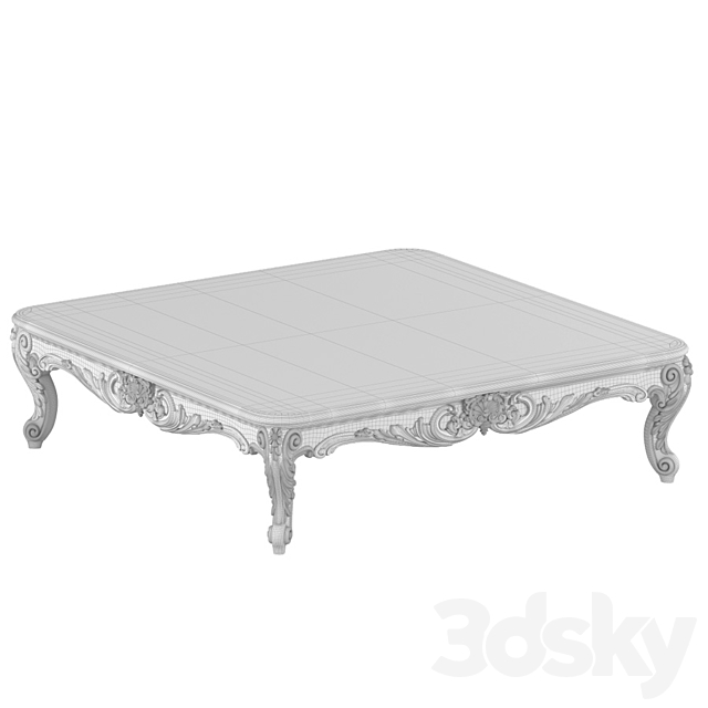 Large coffee table by Roberto Giovannini. Classic coffee table 3DS Max Model - thumbnail 3